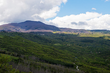 Image showing Beautiful spring landscape with hills in Tuscany