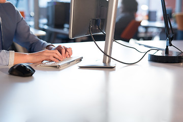 Image showing businessman working using a computer in startup office