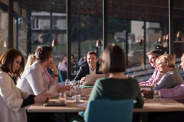 Image showing Business Team At A Meeting at modern office building