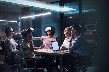 Image showing Multiethnic Business team using virtual reality headset