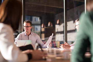 Image showing Business Team At A Meeting at modern office building