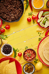 Image showing Delicious Chilli con Carne ingredients waiting to be prepared