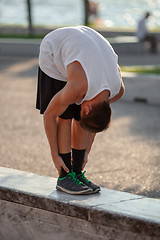 Image showing Stretching for boys