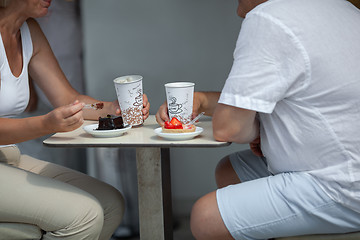 Image showing Coffee with delicious desserts