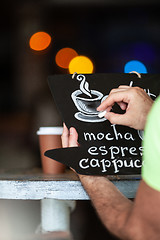 Image showing A coffee menu