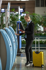 Image showing Easy and quick check-in with self-service terminals at the airport