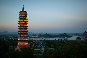 Image showing Evening view of Bai Dinh Pagoda in Ninh Binh, Vietnam