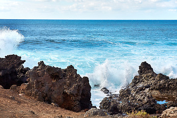 Image showing wave splahes of Atlantic ocean