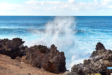 Image showing wave splashes of Atlantic ocean