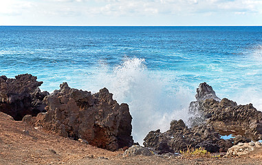 Image showing wave splashes of Atlantic ocean