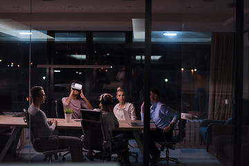 Image showing Multiethnic Business team using virtual reality headset