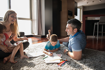 Image showing young couple spending time with kids