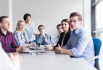 Image showing Business Team At A Meeting at modern office building