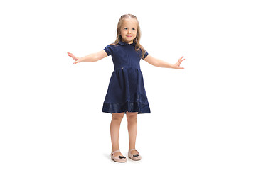 Image showing Smiling cute toddler girl three years over white background