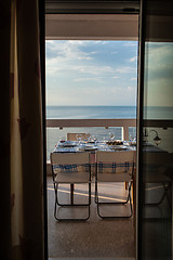 Image showing Sea terrace is perfect for dinner