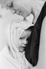 Image showing A baby after bath