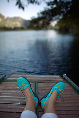 Image showing Meditation in a boat