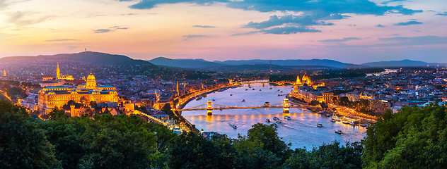 Image showing Budapest at sunset