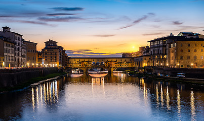 Image showing Illumination on Ponte Vecchio