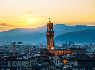 Image showing Tower of Florence at sunrise