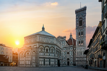 Image showing Dawn and Basilica in Florence