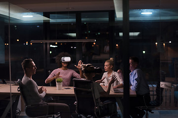 Image showing Multiethnic Business team using virtual reality headset