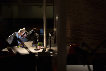 Image showing young designers in the night office