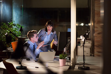 Image showing young designers in the night office