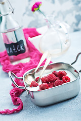 Image showing desert with raspberry