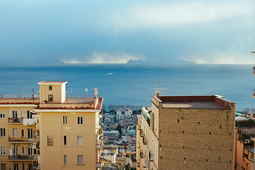 Image showing Sea and Naples coast with houses, Italy