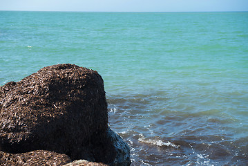 Image showing Beautiful azure sea and the beach