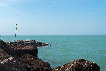 Image showing Beautiful azure sea and the beach