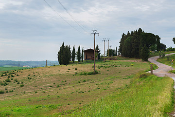 Image showing Winding road in Tuscana, Italy