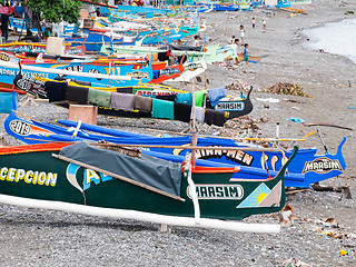 Image showing Fishing boats in Maasim, the Philippines