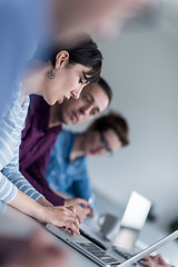 Image showing Group of young people meeting in startup office