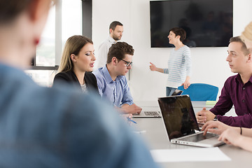 Image showing Business Team At A Meeting at modern office building