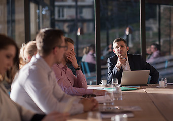 Image showing Business Team At A Meeting at modern office building