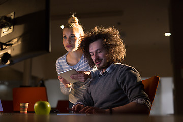 Image showing young designers in the night office