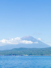 Image showing Agung volcano view from the sea. Bali island, Indonesia