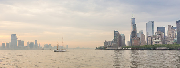 Image showing Panoramic view of Lower Manhattan and Jersey City, New York City, USA