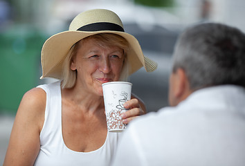 Image showing Having a coffee break