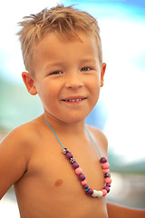 Image showing Portrait of happy child on vacation