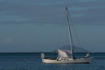 Image showing A yacht setting sail