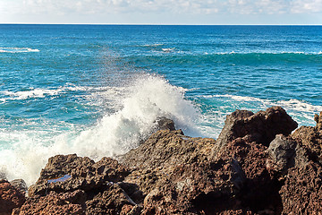 Image showing wave splashes of Atlantic ocean