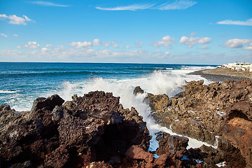 Image showing wave splashes of Atlantic ocean