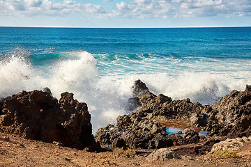 Image showing wave splahes of Atlantic ocean