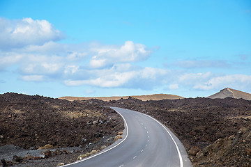 Image showing Road in Lanzarote Island, Canaries