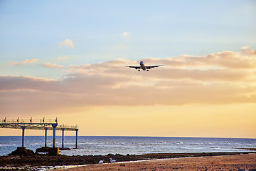 Image showing landscape with airplain