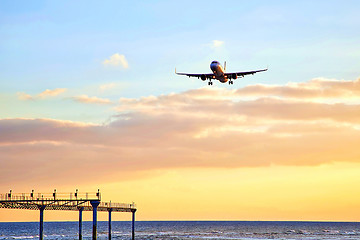 Image showing landscape with airplain