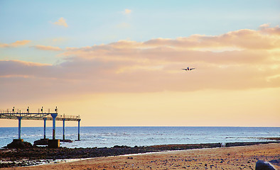 Image showing landscape with airplain